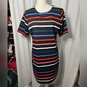 Old Navy Striped Short Sleeve Dress Multicolor NWT Sz L